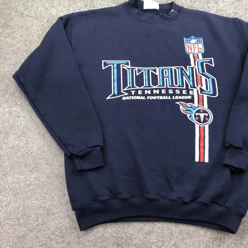 Vintage Tennessee Titans Sweatshirt Mens XL Blue NFL Football Logo Athletic 90s